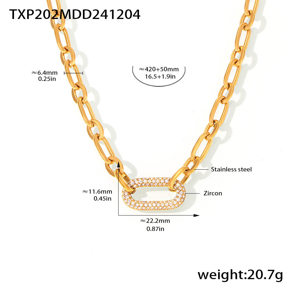 ZEVORA Paved Chunky Chain Link Gold Jewelry Set – Handmade & Hypoallergenic