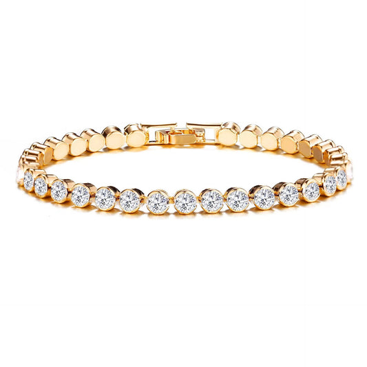 ZEVORA Round Cut Tennis Bracelet – Gold