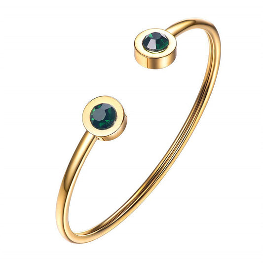 ZEVORA Verdant Cuff Bracelet – Handmade Gold & Emerald Jewelry