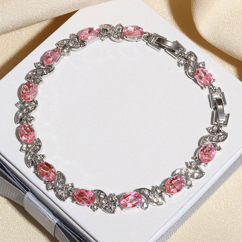 ZEVORA Giada Rosalyth Bracelet – Handmade White Gold Jewelry