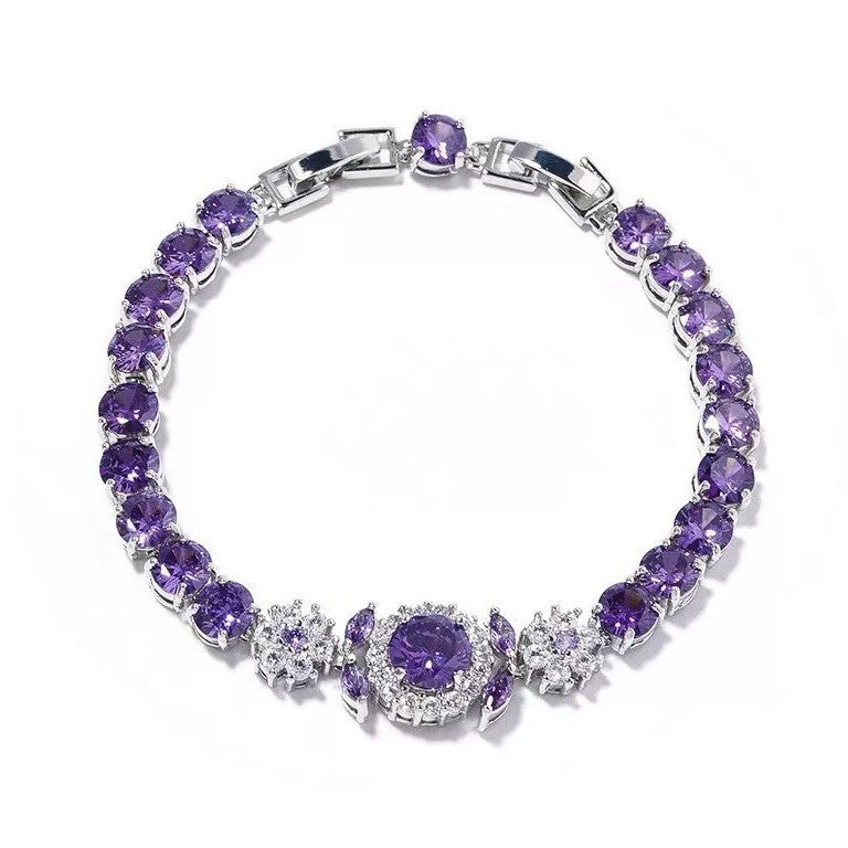 ZEVORA Velmira Crown Tennis Bracelet – White Gold