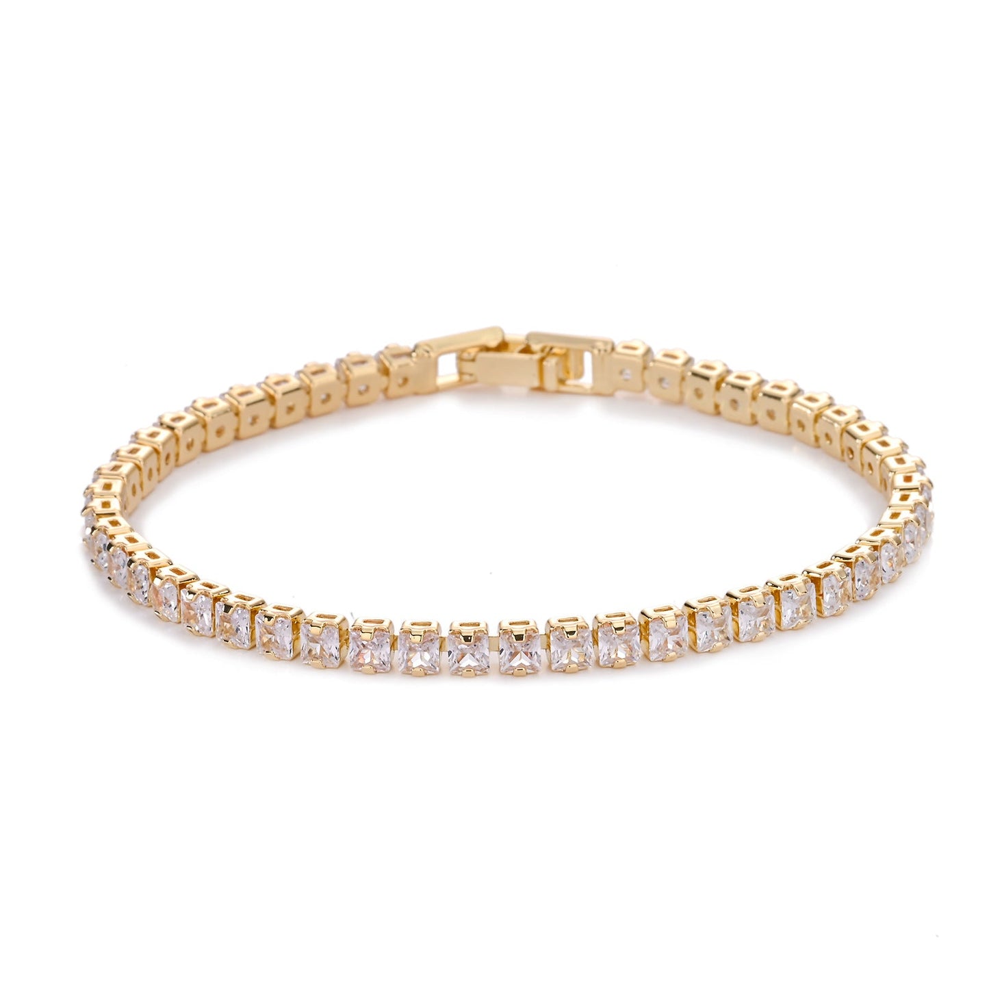 ZEVORA Square Tennis Bracelet – Handmade Gold Jewelry
