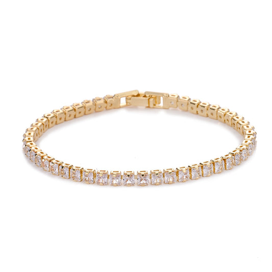 ZEVORA Square Tennis Bracelet – Handmade Gold Jewelry