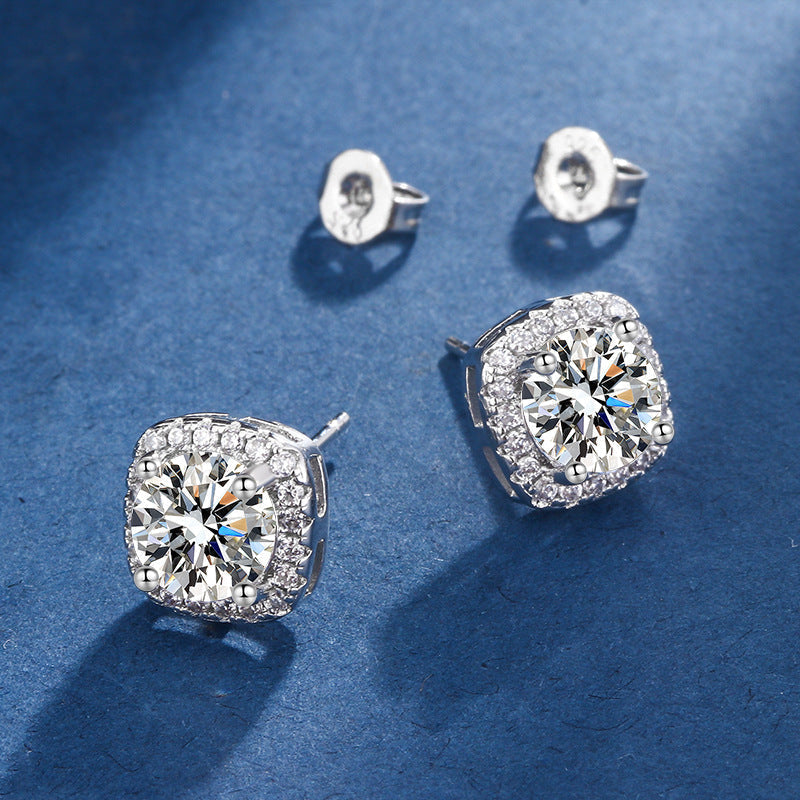 ZEVORA Aria Square Radiant Jewelry Set – White Gold