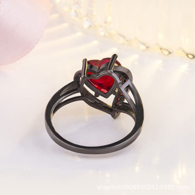 ZEVORA Calindra Rosethorne Ring – Handmade White Gold & Ruby Rose-Inspired Jewelry
