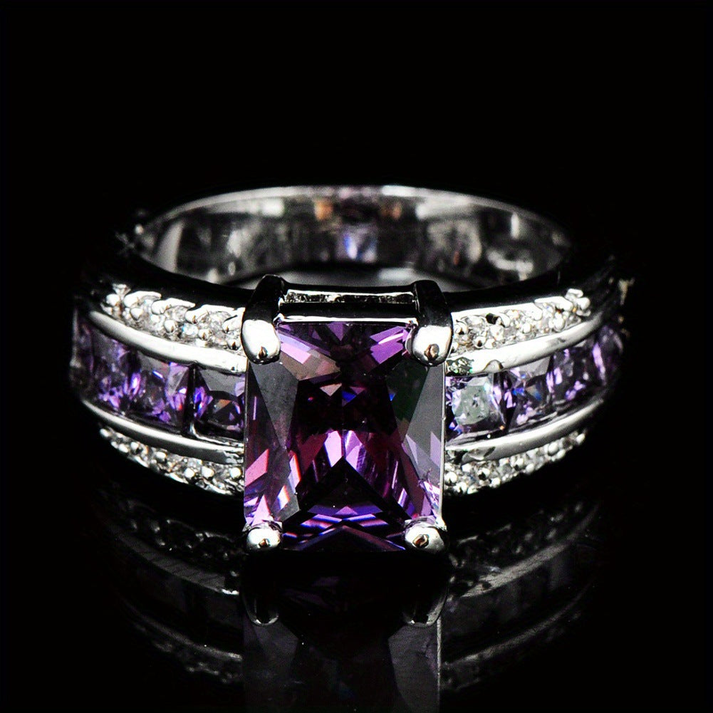 ZEVORA Kassira Lilacmont Ring – Handmade White Gold & Amethyst Jewelry