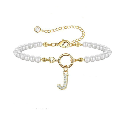 ZEVORA Auden Clé Letter Bracelet – Handmade Gold Initial Jewelry