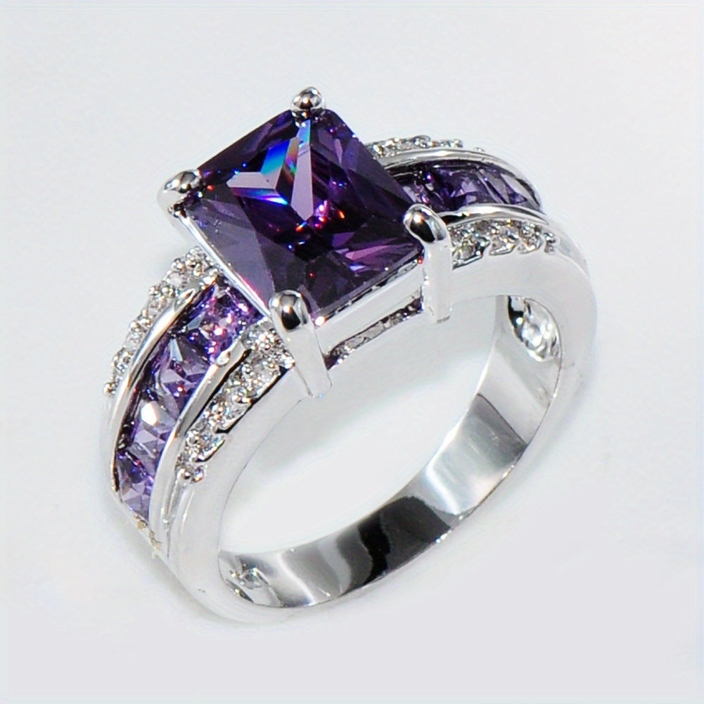 ZEVORA Kassira Lilacmont Ring – Handmade White Gold & Amethyst Jewelry