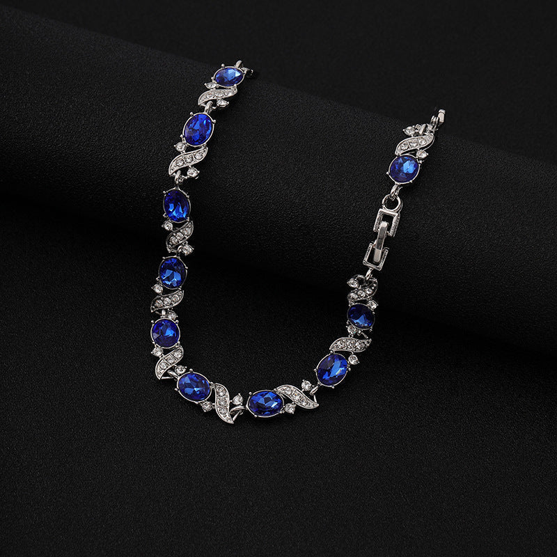 ZEVORA Giada Seraphae Bracelet – Handmade White Gold & Sapphire Jewelry