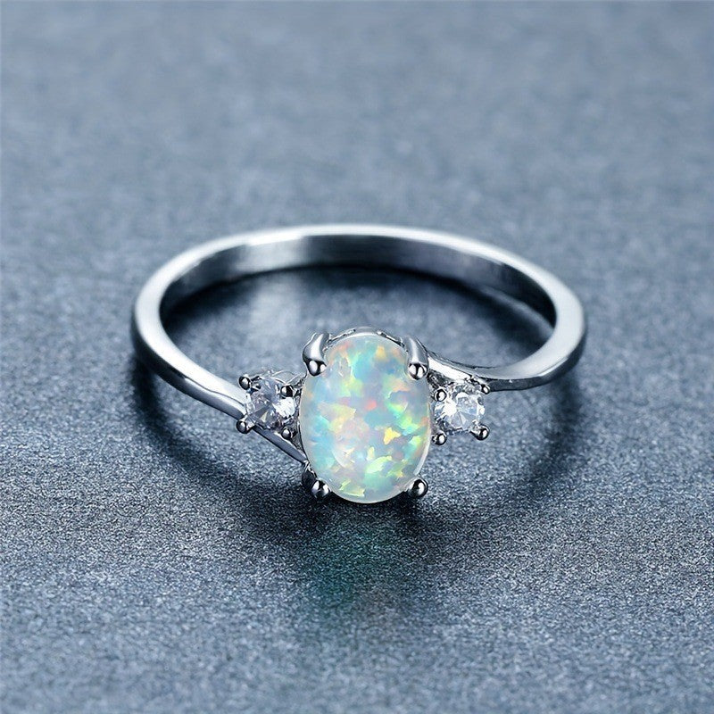 ZEVORA Opal Embrace Ring – Handmade White Gold & Opal Jewelry