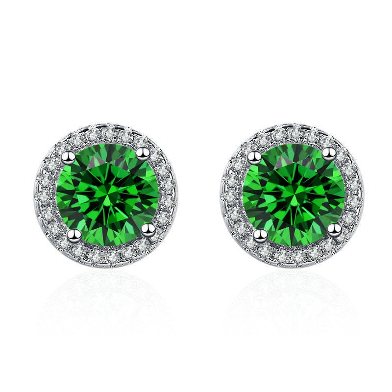 ZEVORA Lúcia Verdeal Earrings – 18K White Gold Emerald Green Drop Earrings