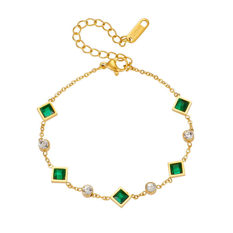 ZEVORA Amelisse Glenwyn Bracelet – Handmade Gold & Emerald Jewelry