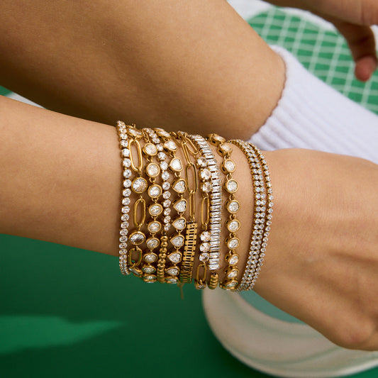 ZEVORA Sola Maroux Bracelet Set – Handmade Gold Jewelry Set