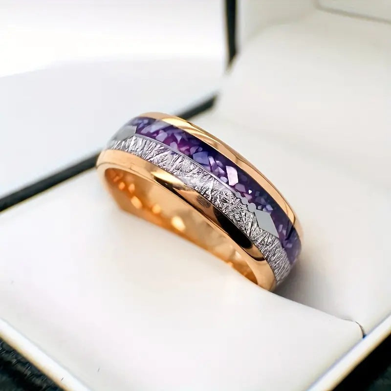 ZEVORA Amelys Harmony Ring – Handmade Rose Gold & Amethyst Jewelry