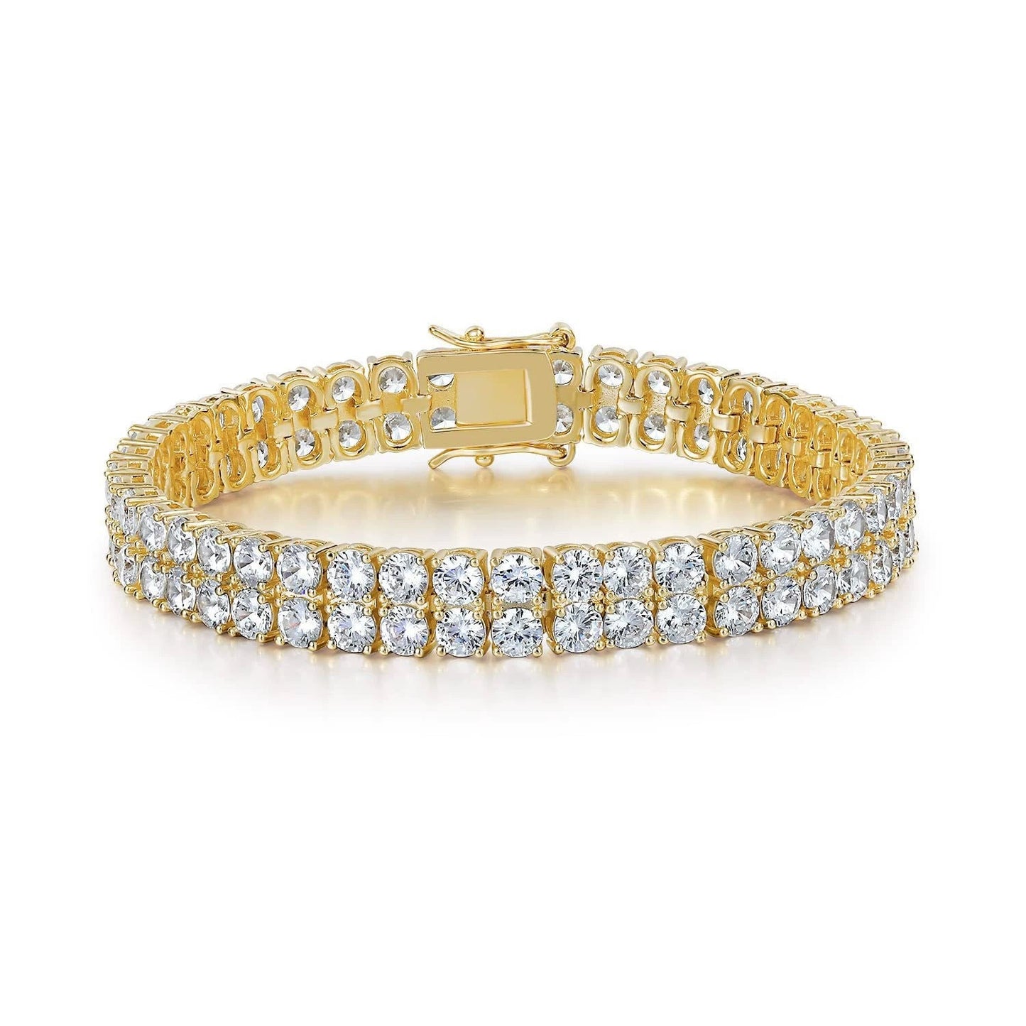 ZEVORA Double Row Tennis Bracelet – Handmade Gold Jewelry