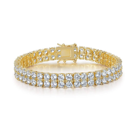 ZEVORA Double Row Tennis Bracelet – Handmade Gold Jewelry