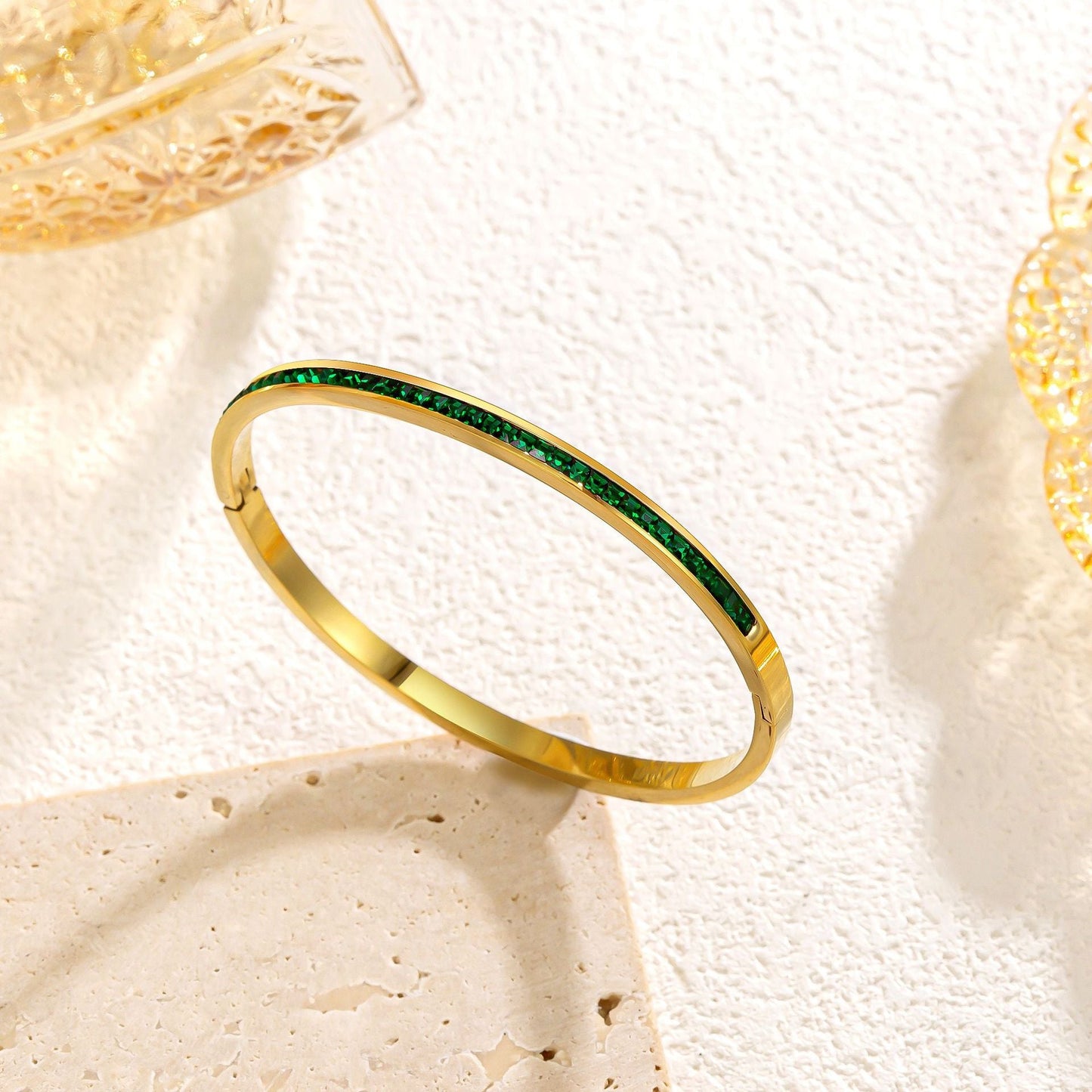 ZEVORA Celeste Viride Bracelet – Handmade Gold & Emerald Jewelry