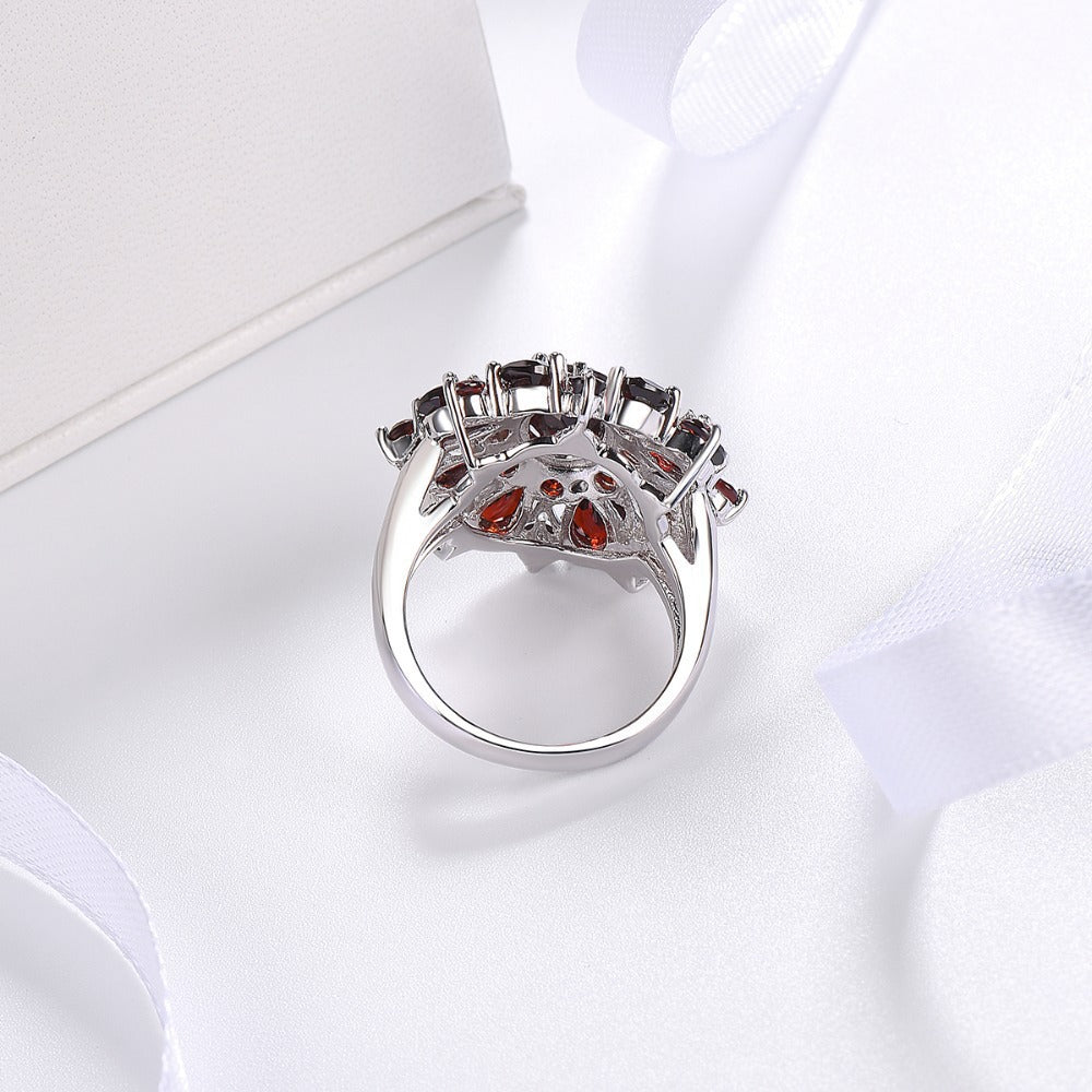 ZEVORA Scarlet Petal Ring – Handmade Ruby Jewelry