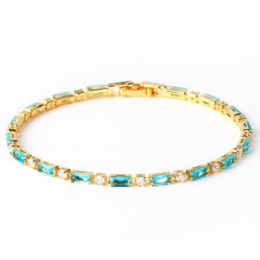 ZEVORA Natural Turquoise Stone Bracelet – Handmade Gold & Turquoise Jewelry