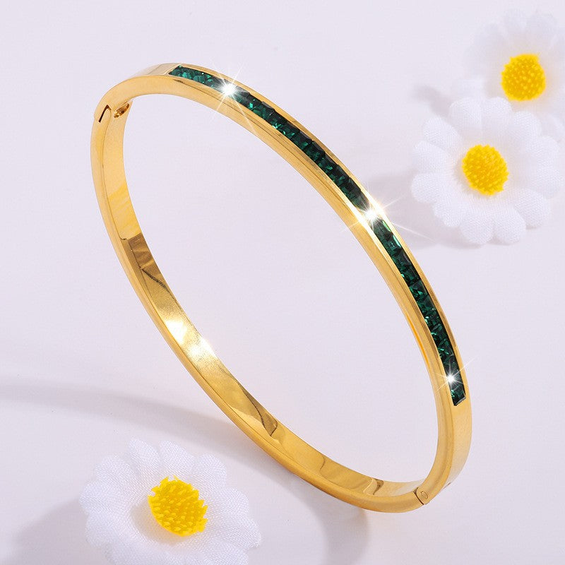 ZEVORA Liora Bellanotte Bracelet – Handmade Green & Gold Jewelry