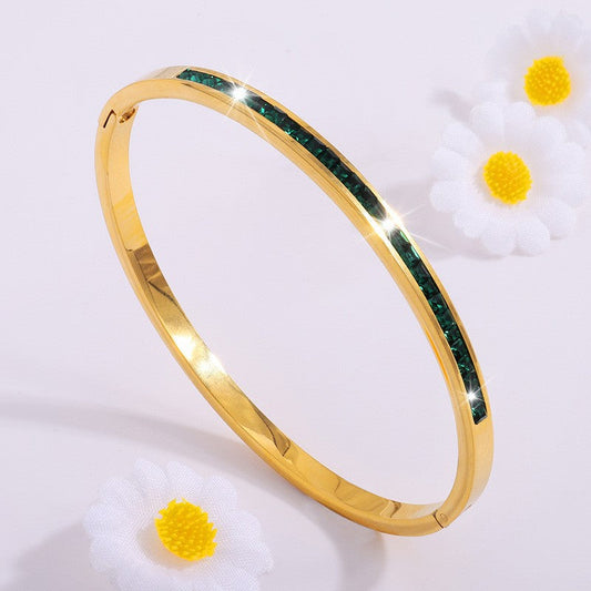 ZEVORA Liora Bellanotte Bracelet – Handmade Green & Gold Jewelry