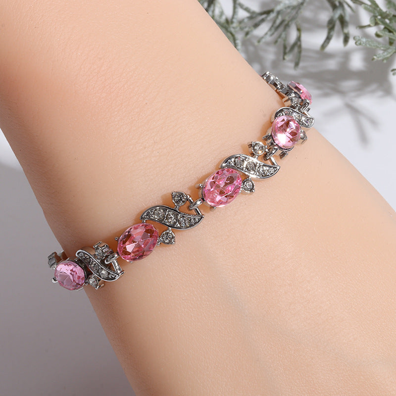 ZEVORA Giada Rosalyth Bracelet – Handmade White Gold Jewelry