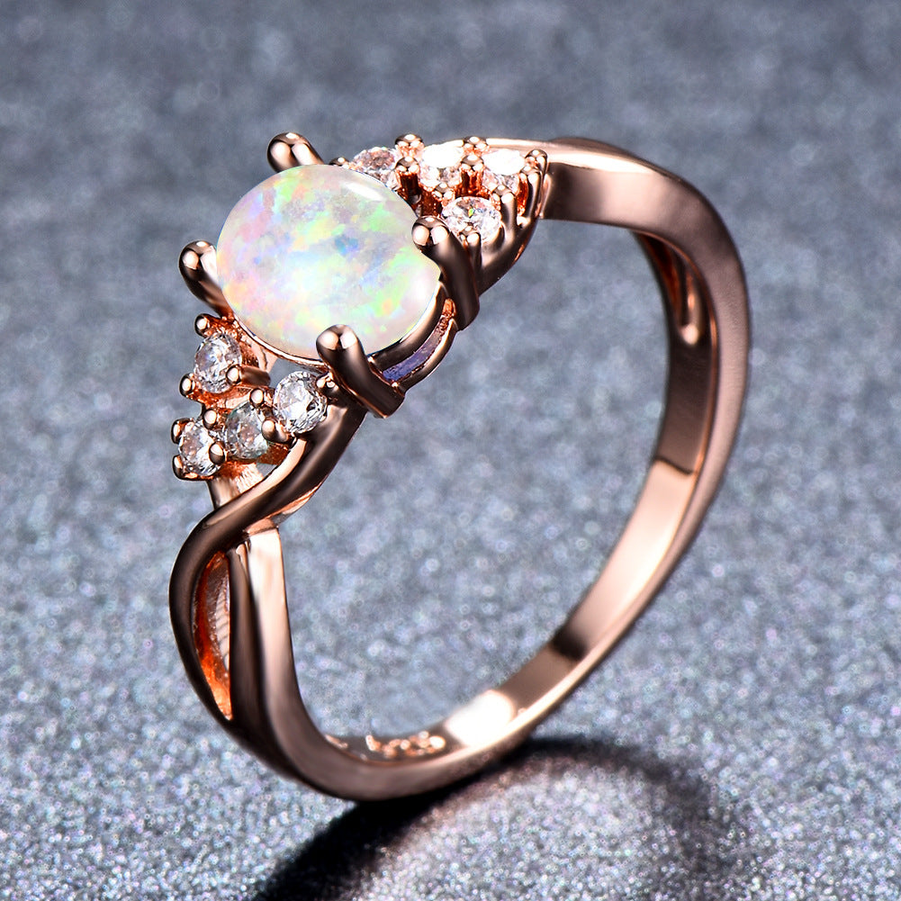 ZEVORA Sylva Moonhart Blue Ring – Handmade Rose Gold & Blue Stone Jewelry