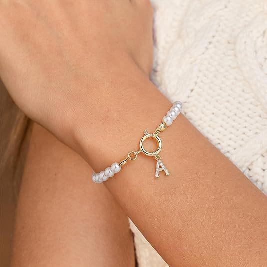 ZEVORA Auden Clé Letter Bracelet – Handmade Gold Initial Jewelry