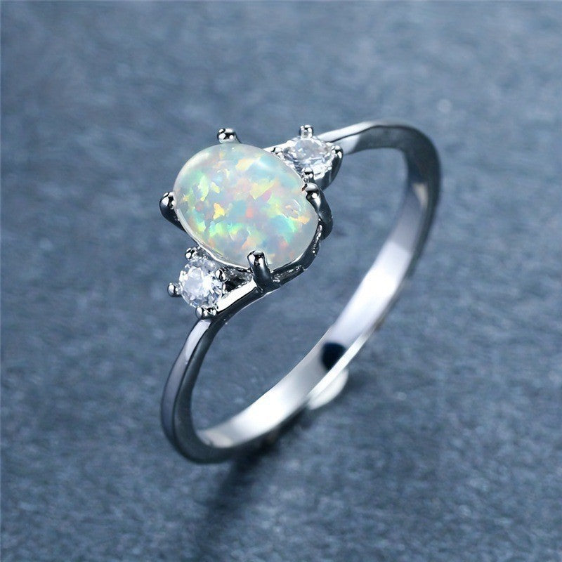 ZEVORA Opal Embrace Ring – Handmade White Gold & Opal Jewelry