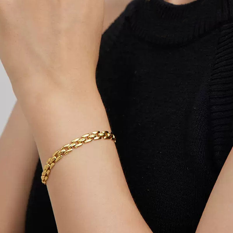 ZEVORA Timepiece Chain Bracelet – Handmade Gold Jewelry