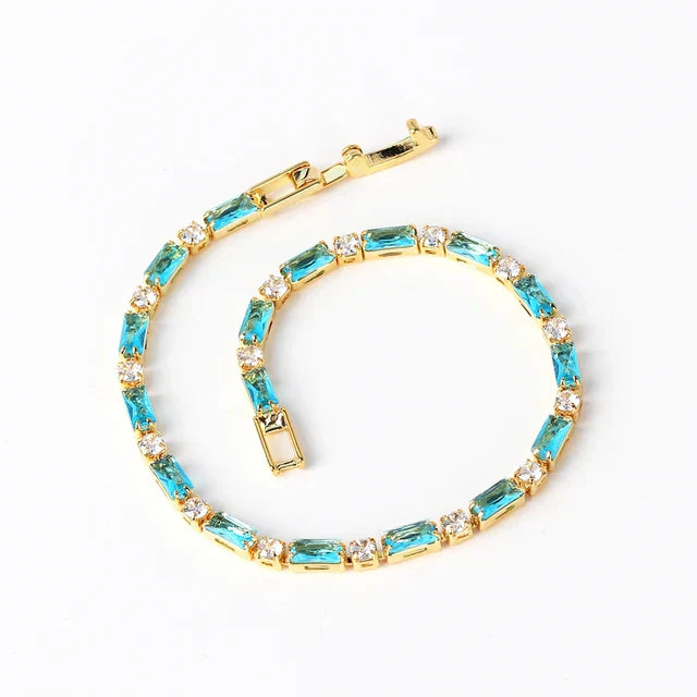 ZEVORA Natural Turquoise Stone Bracelet – Handmade Gold & Turquoise Jewelry
