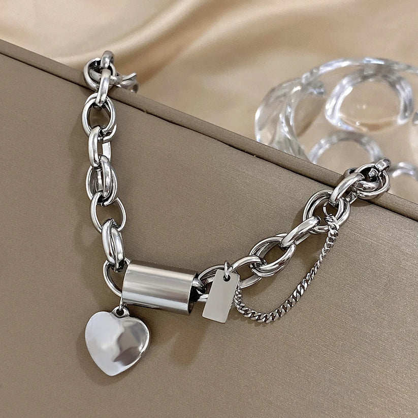ZEVORA Heartened Chunky Bracelet – Handmade Gold Jewelry