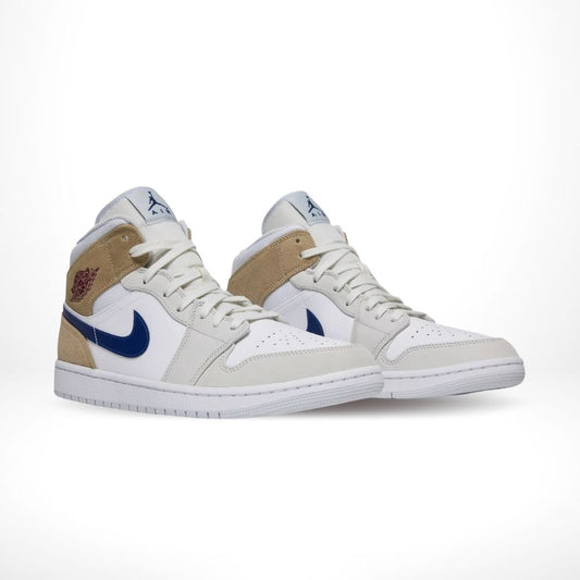 Air Jordan 1 Mid White Khaki Blue Void