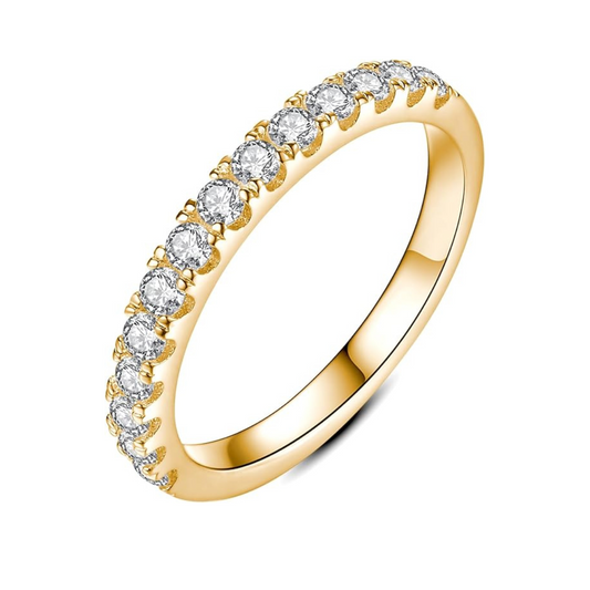 ZEVORA Moissanite Wedding Band – 18K Gold