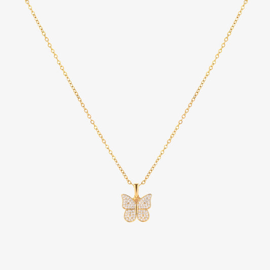 ZEVORA Radiant Butterfly Necklace – Gold