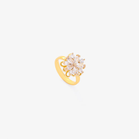 ZEVORA Flora Accent Spinning Ring – Handmade Gold Fidget Spinner Ring