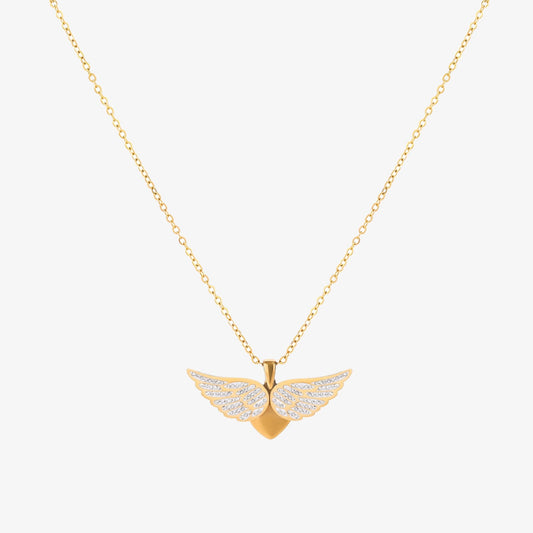 ZEVORA Soaring Angel Wings Gold Necklace