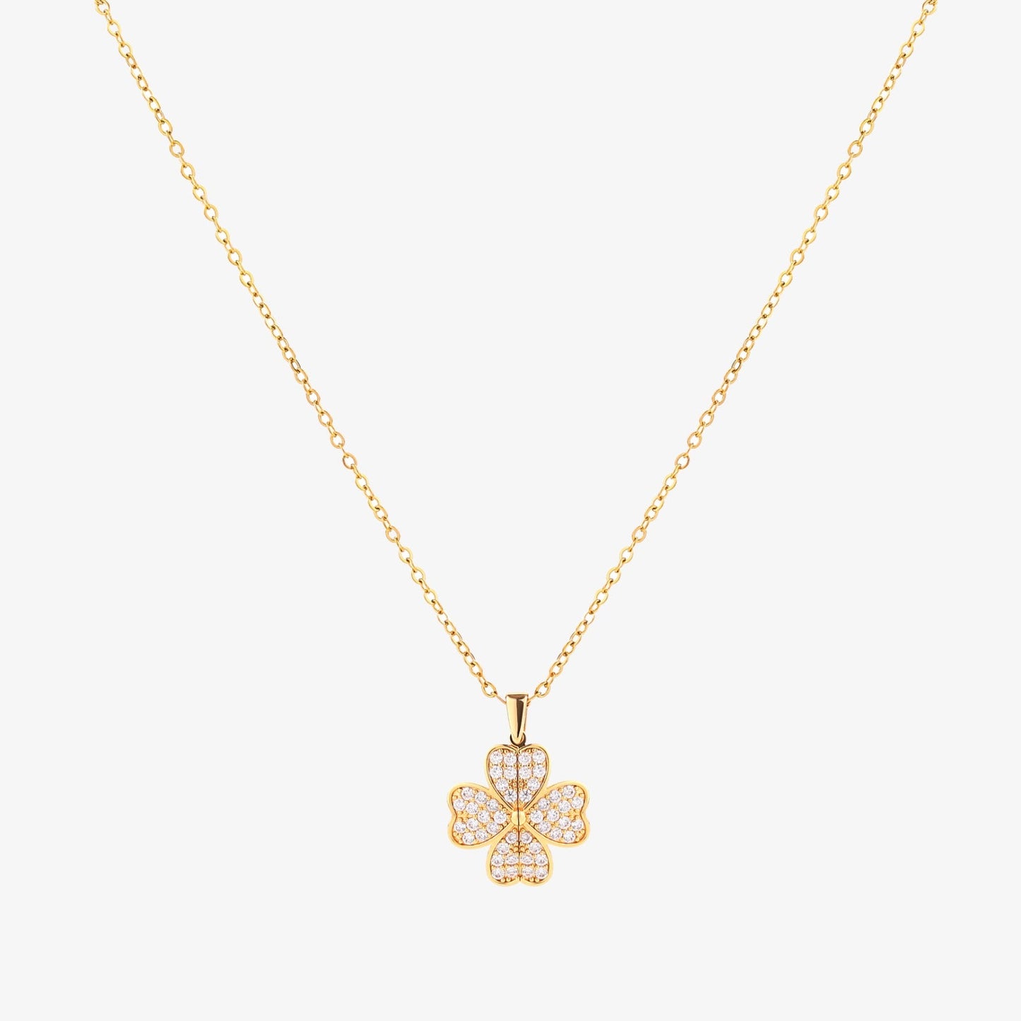 ZEVORA Heart Bloom Necklace – Gold