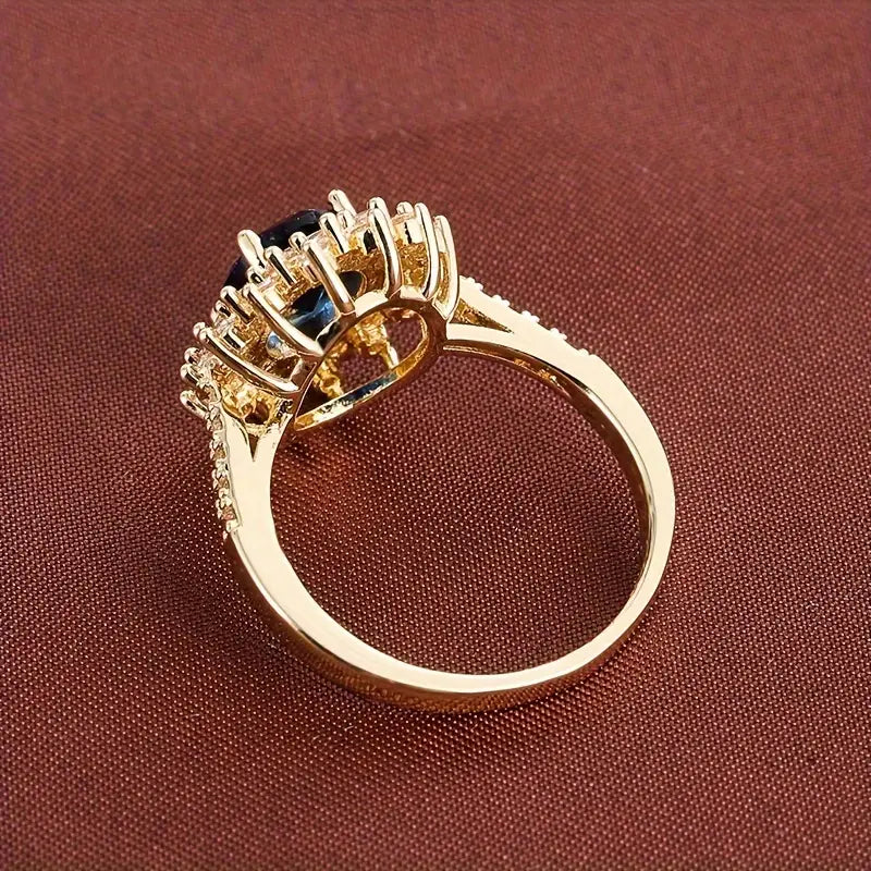 ZEVORA Vionne Saphirae Ring – 16K Gold & White Gold Sapphire Ring