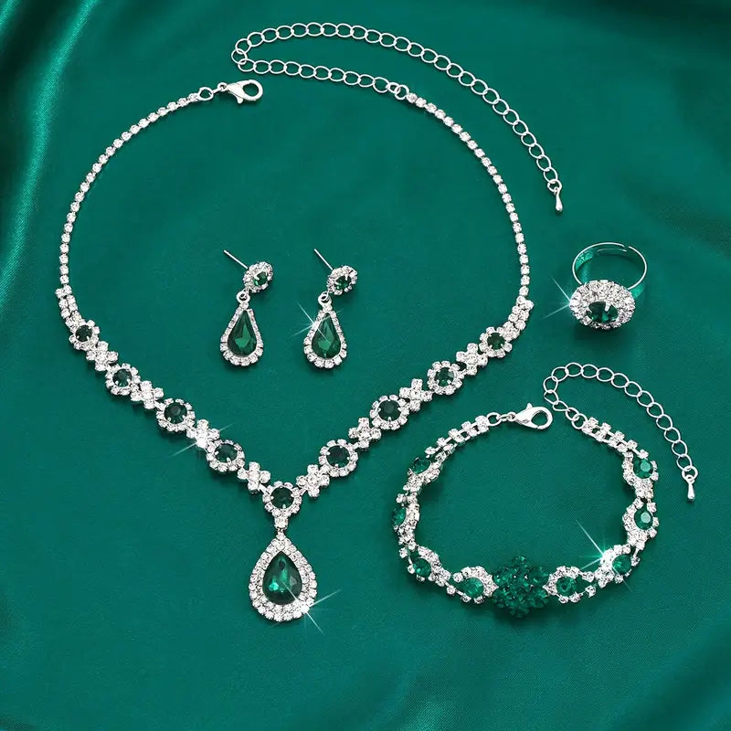ZEVORA Adriana Lysandre White Gold Jewelry Set – Handmade & Hypoallergenic