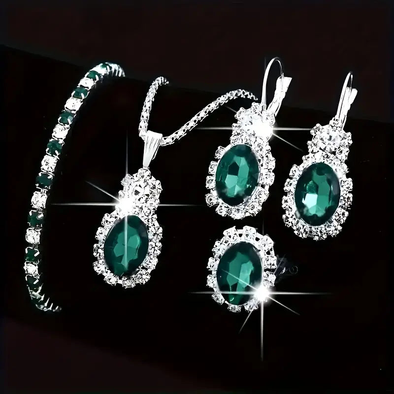 ZEVORA Seloria Grevalyn White Gold Jewelry Set – Handmade & Hypoallergenic