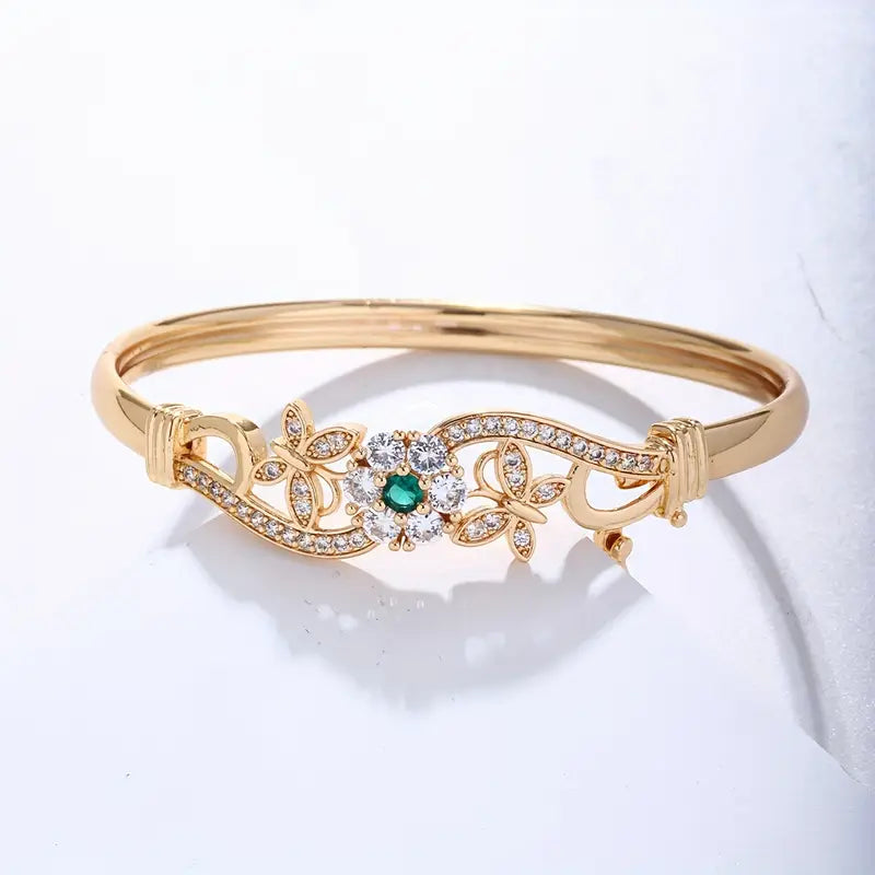 ZEVORA Isla Beaumont Bracelet – Handmade Gold & Emerald Jewelry