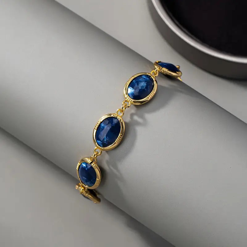 ZEVORA Seraphyne Glacienne Bracelet – Handmade Gold & Sapphire Jewelry