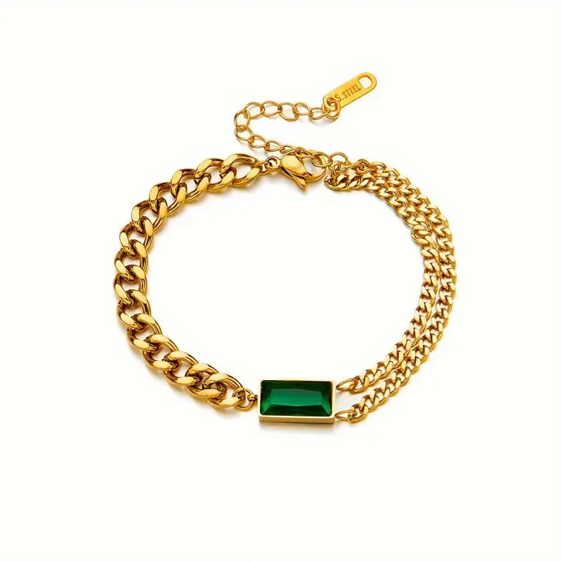 ZEVORA Elodie Veyrac Bracelet – Handmade Gold & Emerald Jewelry