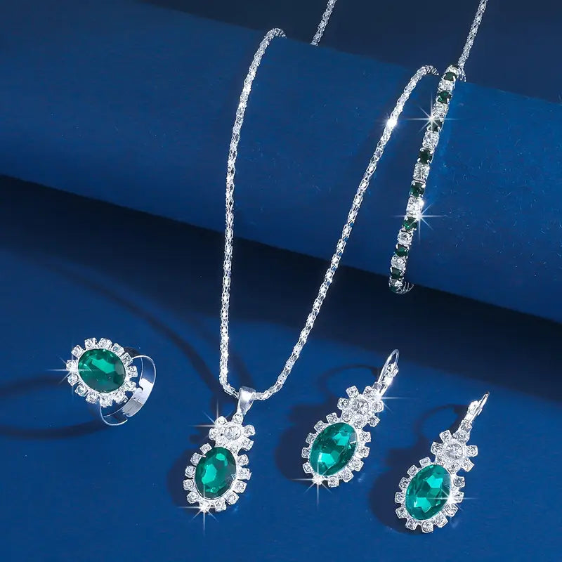 ZEVORA Seloria Grevalyn White Gold Jewelry Set – Handmade & Hypoallergenic