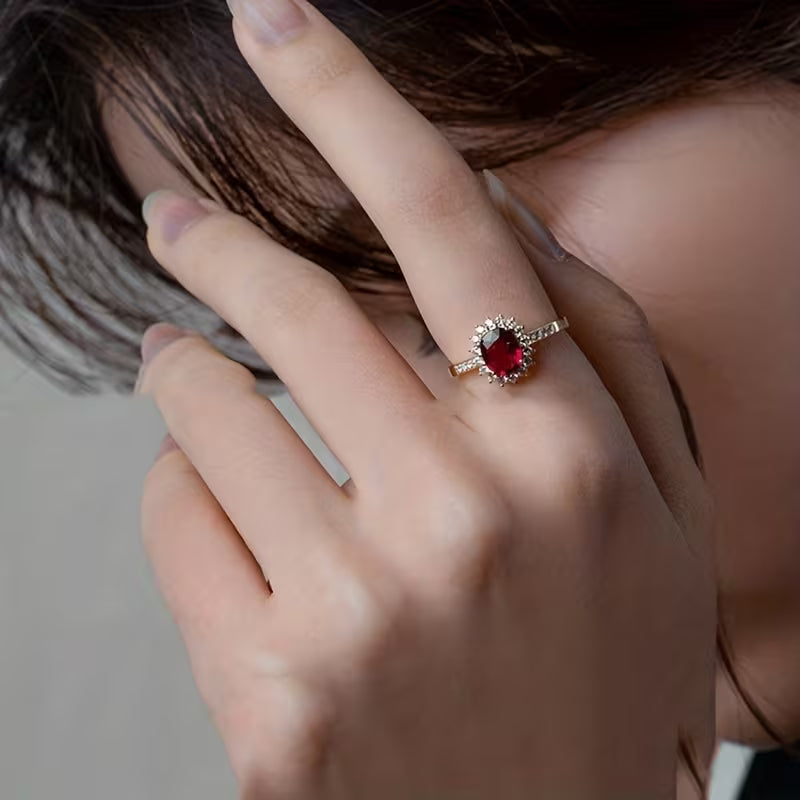 ZEVORA Empress Red Ring – Handmade Gold & Ruby Jewelry