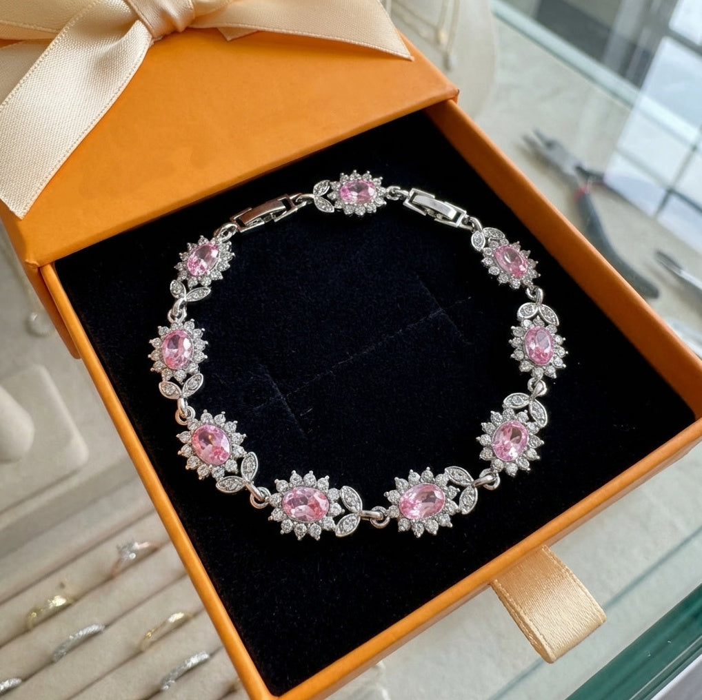 ZEVORA Iridessa Pinkthorn Bracelet – White Gold
