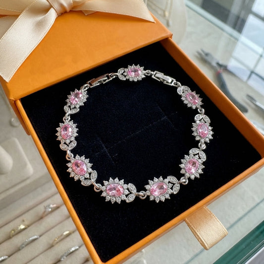 ZEVORA Iridessa Pinkthorn Bracelet – White Gold