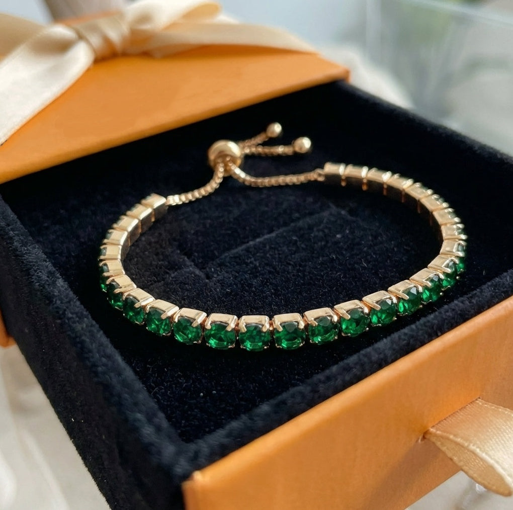 ZEVORA Alessia Moreau Bracelet – Handmade Gold & Emerald Jewelry