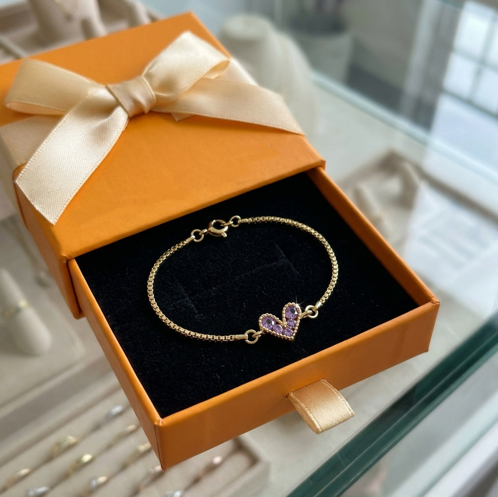 ZEVORA Lilac Love Bracelet – Handmade Gold & Amethyst Jewelry